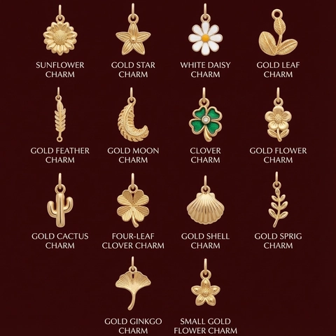 Vacuum Plated Stainless Steel Botanical Sunflower Maple Leaf Pendant 18K Gold DIY Jewelry Charm For Necklace Bracelet