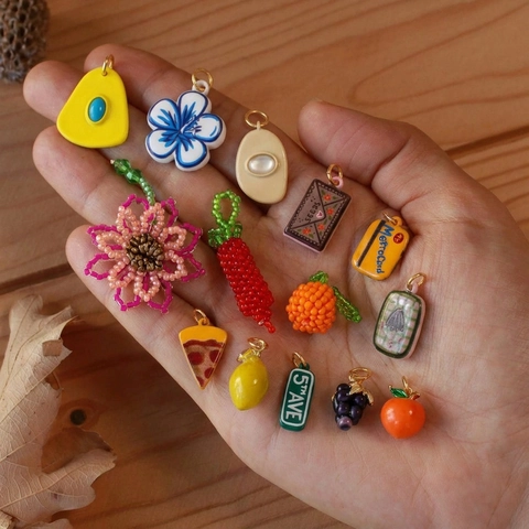 Collana con Pendente in Rame Fai-da-te per Donna Ciondoli Personalizzati a Forma di Frutta e Cibo Gioielli in Smalto Perle Artificiali e Strass