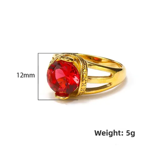 Anello in Acciaio Inossidabile in Stile Palazzo Vintage Con Strass Elegante Anello Placcato Oro Design Cavo Geometrico da Donna