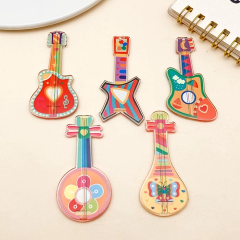 Breloques en Acrylique Coloré Forme d'Instrument de Musique Guitare Pipa Violon Accessoires de Bijoux DIY pour Festival