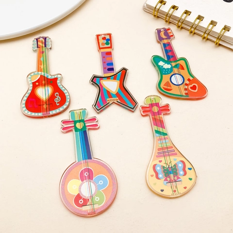 Breloques en Acrylique Coloré Forme d'Instrument de Musique Guitare Pipa Violon Accessoires de Bijoux DIY pour Festival