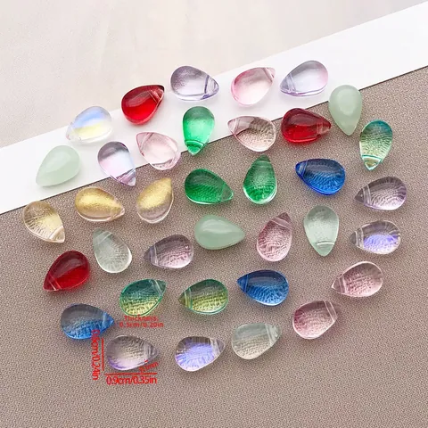 Colorful Teardrop Glass Beads Faceted Lampwork Beads For DIY Jewelry Making Necklaces Pendants Handcrafted Hairpins Crafting Materials
