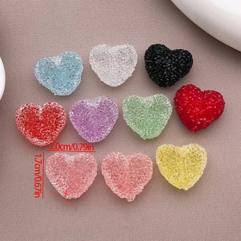 Hartvormige Acryl Suiker Geleide Matte Kralen Voor DIY Ketting Armband Maken Geboorde Snoepkleur Sieraden Accessoires