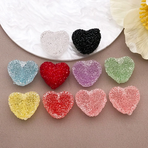 Hartvormige Acryl Suiker Geleide Matte Kralen Voor DIY Ketting Armband Maken Geboorde Snoepkleur Sieraden Accessoires