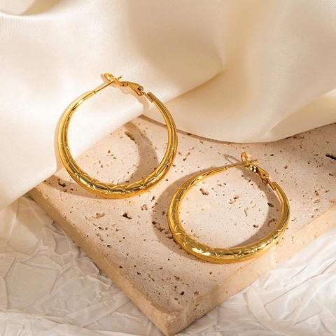Geometrische Creolen 18K Vergoldet Edelstahl Herz C-Form U-Form Schmuck Für Frauen Nicht Anlaufend Mode