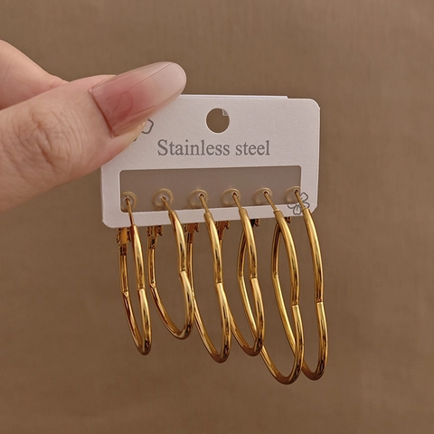 Mode Edelstahl Hoop Ohrringe Gold Plattiert Geometrisch Herz Stern Blume Sechseck Mäander Muster Ohrringe Für Damen