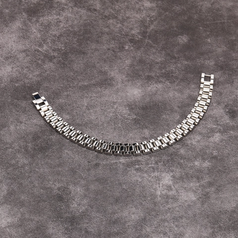 Stainless Steel Presidential Link Bracelet Watchband Style Chain For Men Women Minimalist Professional Jewelry Accessory Gift
