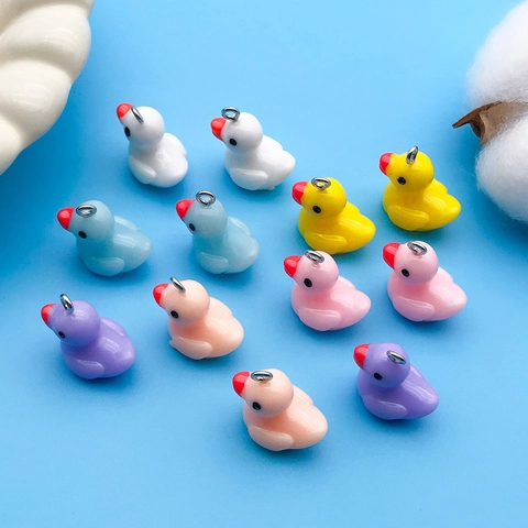 Cute Resin Little Duck Pendants For DIY Earrings Necklaces Jewelry Making Accessories Cartoon Animal Duck Charms Kit