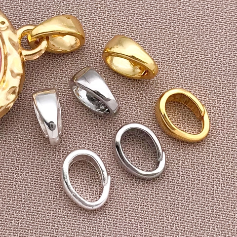 Kupfer 18K Vergoldete Anhängerschlaufen Für Schmuckherstellung DIY Halskette Armband Verbinder Anhänger Zubehör Für Damen Herren