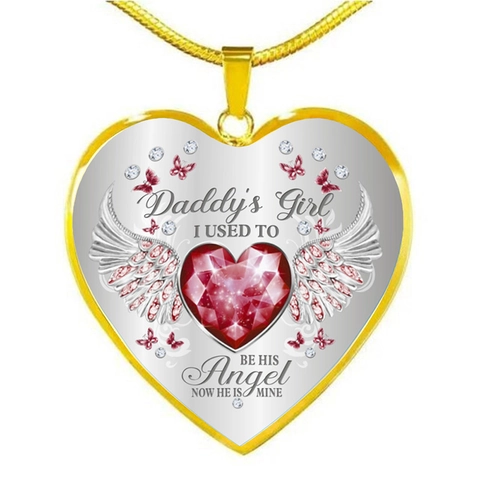 Legering Strass Hart Hanger Ketting Daddy's Engelenvleugels Herdenkingssieraden Voor Vrouwen Cadeau Goud Zilver Slangenketting