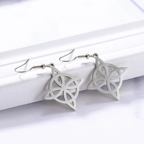 Wikinger Hexenknoten Keltischer Knoten Ohrhaken Für Damen Legierung Hohl Geometrisch Rund Ohrhänger Vintage Schmuck Geschenk