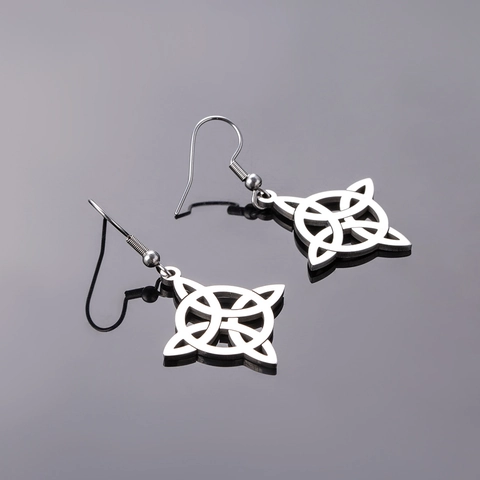 Wikinger Hexenknoten Keltischer Knoten Ohrhaken Für Damen Legierung Hohl Geometrisch Rund Ohrhänger Vintage Schmuck Geschenk
