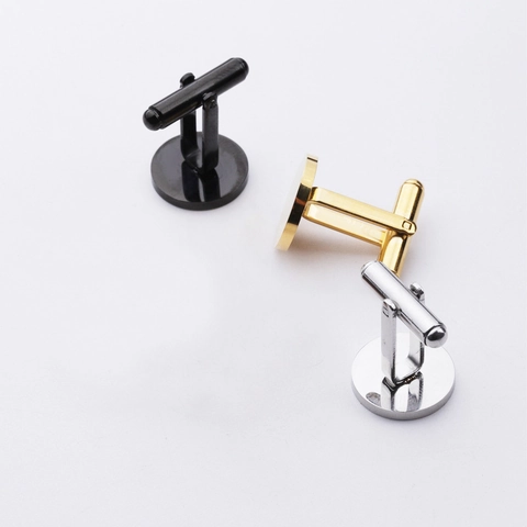 Minimalistische Edelstahl Rund Manschettenknöpfe Für Herren Spiegel Poliert Gold Silber Schwarz Roségold Business Hemd Zubehör