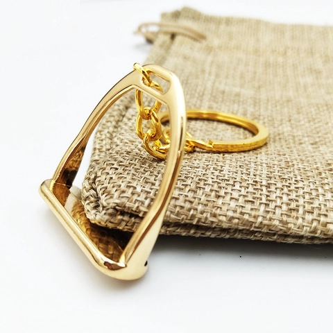 Creative Metal Horse Stirrup Keychain Equestrian Sports Alloy Key Ring Pendant For Horse Lovers Gift Gold Silver Color