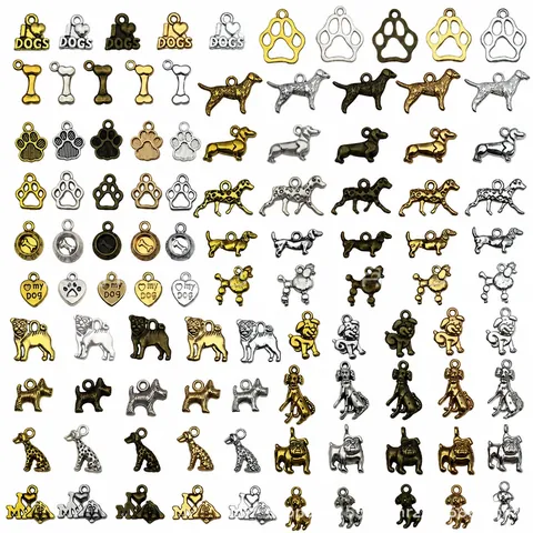Retro Alloy Dog Charms Animal Paws Bones Pendants For DIY Jewelry Making Bracelet Necklace Accessories Vintage Style Unisex Handmades