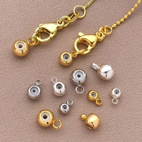 Perline Stopper in Rame Placcato Oro 18K Con Nucleo in Silicone Perline di Posizionamento Regolabili Fai Da Te Accessori Per Gioielli