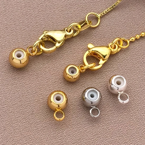 Accesorios de Joyería DIY Cobre Chapado en Oro Cuentas de Posicionamiento con Bucle Cuentas de Silicona para Pulsera