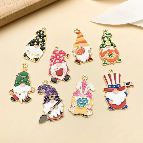 Cartoon Kabouter Charms Zinklegering Emaille Hangers Voor DIY Sieraden Maken Sleutelhanger Accessoires Multi Vakantie Decoratieve Charms