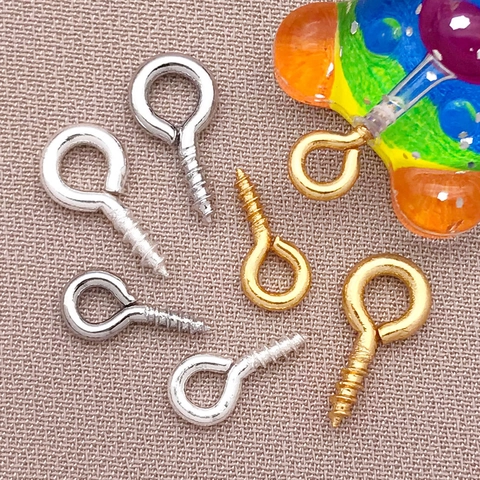 Vis à Œillet en Cuivre Plaqué Or 18K Épingles en Forme de 9 pour Fabrication de Bijoux DIY Or Argent Platine
