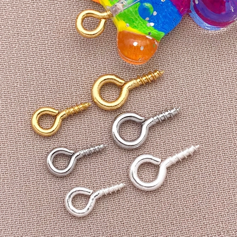 Vis à Œillet en Cuivre Plaqué Or 18K Épingles en Forme de 9 pour Fabrication de Bijoux DIY Or Argent Platine