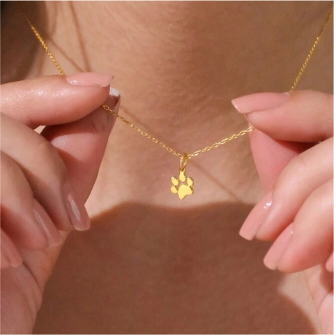 Collar Con Colgante De Huella De Pata De Acero Inoxidable Cadena Con Amuleto De Garra De Perro Gato Para Mujer Joyería