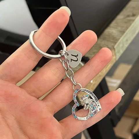 Silber Einhorn Herz Schlüsselanhänger Mit Bunten Strass Alphabet Buchstaben You Are Magical Schlüsselring Damen Schmuck