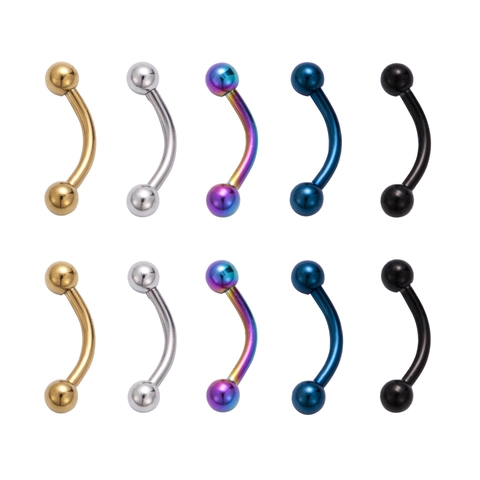 316L Edelstahl Gebogener Barbell Augenbrauenring Rook Piercing Ohrknorpel Stecker Unisex Mode Körper Schmuck