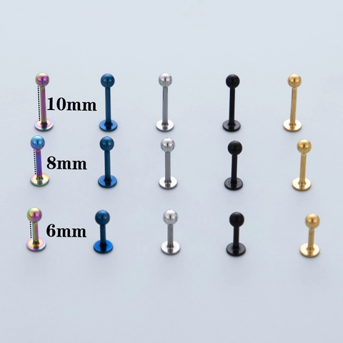 316L Edelstahl Kugel Lippenpiercing Stecker Vakuum Galvanisiert Geometrischer Körperschmuck Für Ohrknorpel Unisex Piercing