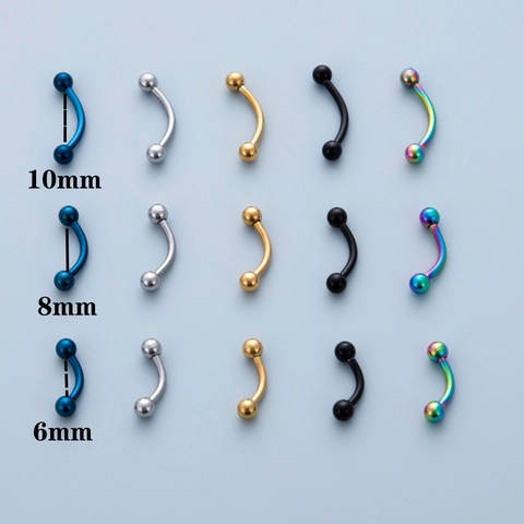 316L Edelstahl Gebogener Barbell Augenbrauenring Rook Piercing Ohrknorpel Stecker Unisex Mode Körper Schmuck