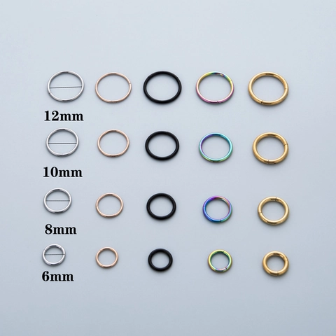 Stainless Steel Hinged Segment Nose Ring Lip Ring Septum Piercing Jewelry For Women Men Gold Silver Black Rose Gold Rainbow
