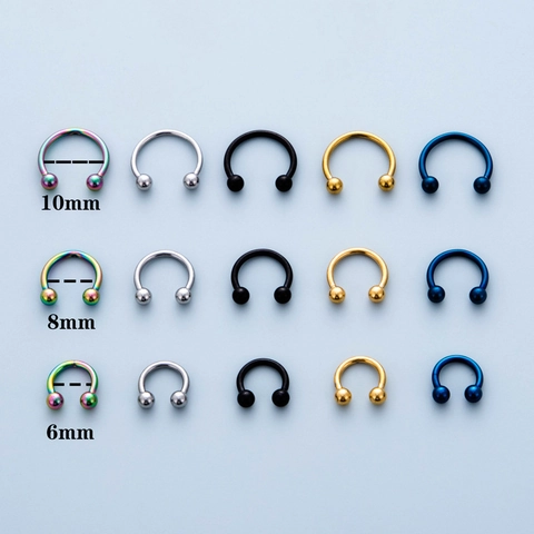 316 Edelstahl Hufeisen Septum Ring C-Form Rundhantel Körperpiercing Schmuck Für Damen Herren Einfache Mode