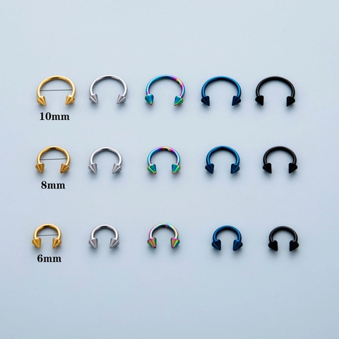 316 Edelstahl Spike Hufeisen Septum Nasenring Piercing Schmuck Für Damen Herren Gold Schwarz Blau Silber Mehrfarbig