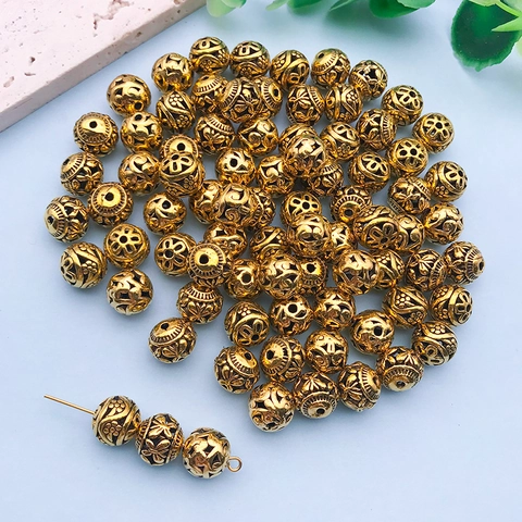 Vintage Antique Gold Silver Hollow Butterfly Flower Zinc Alloy Spacer Beads For DIY Jewelry Making Bracelet Findings