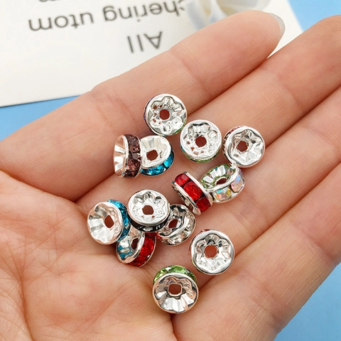 Strass Rondelle Zwischenperlen Zinklegierung Kristall Spacer Für Schmuckherstellung DIY Armband Halskette Zubehör