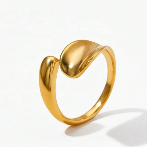 Anillos Abiertos de Acero Inoxidable Minimalistas Para Mujer Chapados en Oro Plata PVD Geométricos Ajustables Joyería Moda