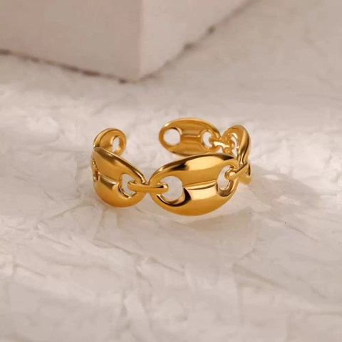 Anello Aperto Minimalista in Acciaio Inossidabile per Donna Oro Argento Geometrico Gioiello alla Moda
