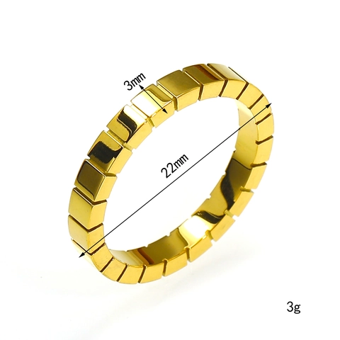 Anillo de Acero Inoxidable de Rejilla Geométrica Minimalista Coreana para Mujer Patrón de Cuadros de Alta Calidad Pareja Banda Anillo de Dedo Oro Oro Rosa Plateado Joyería de Moda