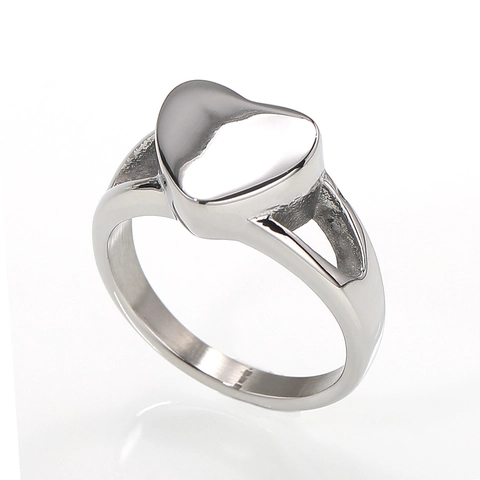 Heart Cremation Urn Ring For Ashes Stainless Steel Memorial Keepsake Jewelry Heart Shaped Openable Finger Ring For Men Women
