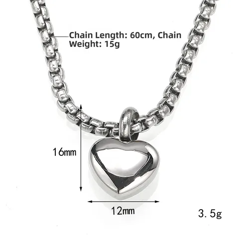 Heart Shape Memorial Pendant Necklace Stainless Steel Openable Perfume Bottle Keepsake Cremation Jewelry For Women Gift