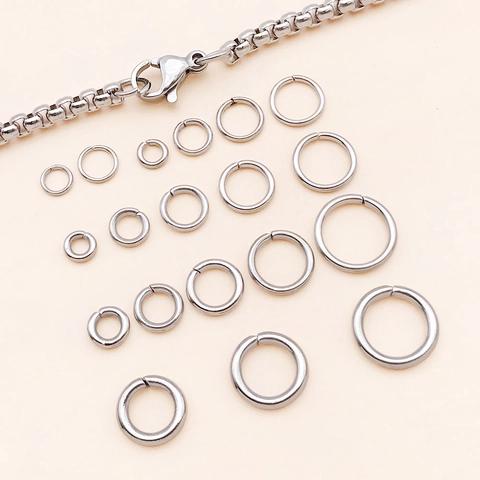 Anellini di Congiunzione in Acciaio Inossidabile per Fai da Te Gioielli Tondi Varie Misure Connettori per Collana Bracciale