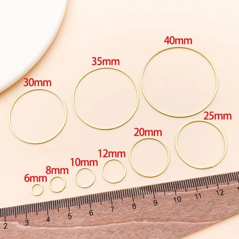 Copper Geometric Round Circles For DIY Jewelry Making Accessories Gold Silver Plated Minimalist Earring Findings Supplies