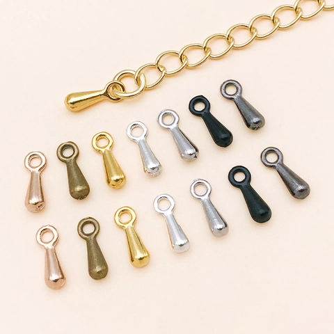 Alloy Water Drop Pendants Tear Drop Shape Extension Chain Ends DIY Jewelry Making Necklace Bracelet Accessory Findings