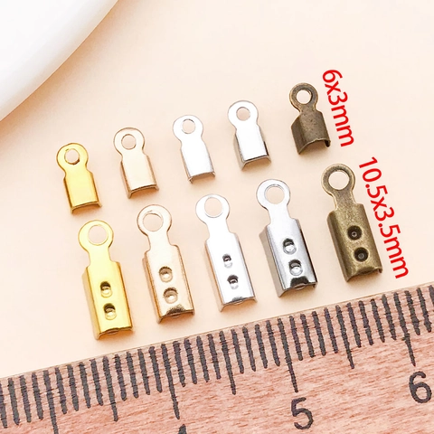 Iron Metal Crimp End Caps Cord Fasteners For DIY Jewelry Making Bracelet Necklace Connectors Vintage Style Findings