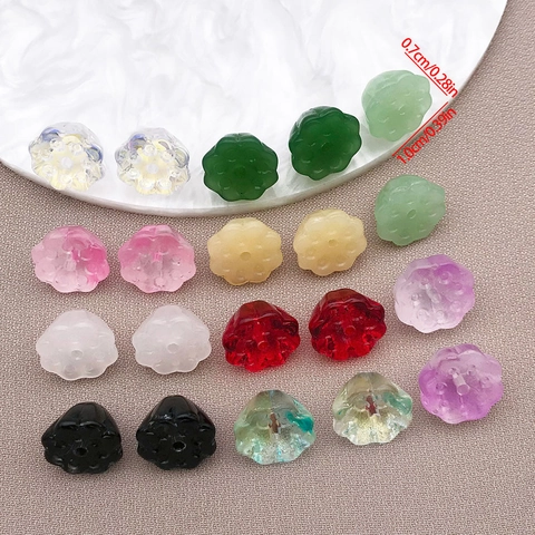 Perles en Verre de Lampe Vintage Forme Graine de Lotus pour Création de Bijoux DIY Bracelet Collier Accessoires Couleurs Mélangées