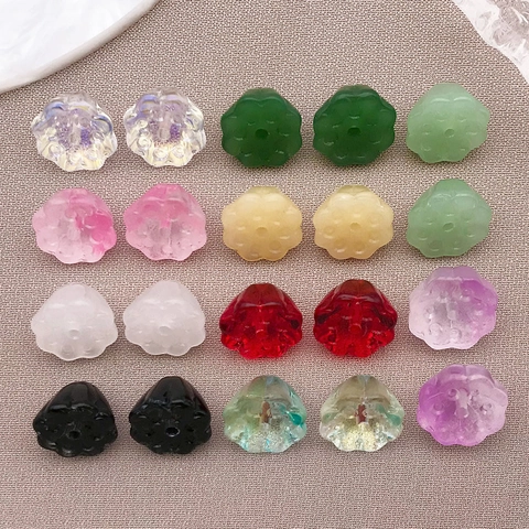 Perles en Verre de Lampe Vintage Forme Graine de Lotus pour Création de Bijoux DIY Bracelet Collier Accessoires Couleurs Mélangées