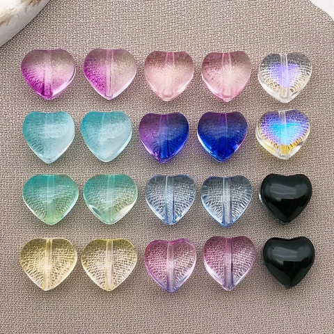 Handgefertigte Lampwork Glas Herz Perlen Bunte Herzförmige Abstandsperlen Für DIY Schmuckherstellung Armband Halskette