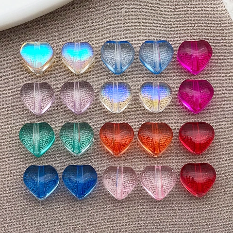 Lampwork Glas Herzform Perlen Bonbonfarbe DIY Schmuckherstellung Lose Perlen Für Halskette Armband Handwerk Zubehör