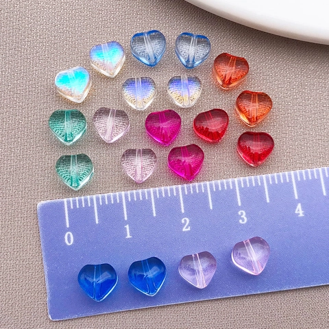 Lampwork Glas Herzform Perlen Bonbonfarbe DIY Schmuckherstellung Lose Perlen Für Halskette Armband Handwerk Zubehör