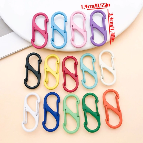 Zinc Alloy S-Shaped Dual Opening Carabiner Keychain Clip Multi-colored Paint Finish DIY Jewelry Bag Accessories Key Hook