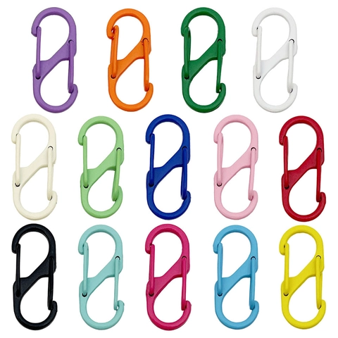 Zinc Alloy S-Shaped Dual Opening Carabiner Keychain Clip Multi-colored Paint Finish DIY Jewelry Bag Accessories Key Hook